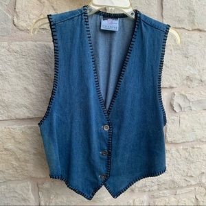 Vintage 70s blue denim vest